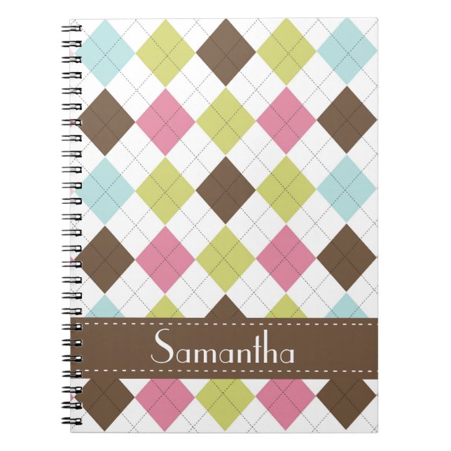 Argyle Diamond Stitch Sweater Spiral Notebook Anteckningsbok Med Spiral (Framsidan)