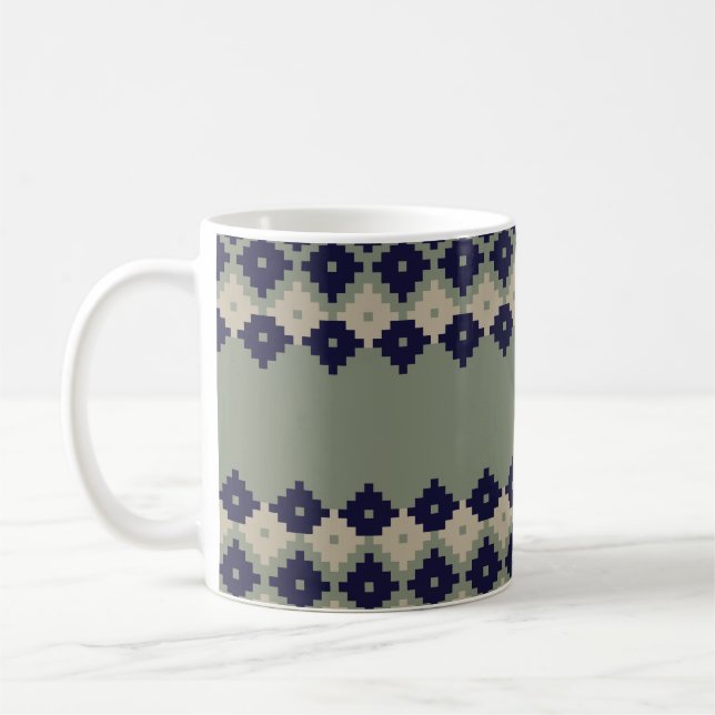 Argyle fair isle sömless mönster designabstrakt.  kaffemugg (Vänster)