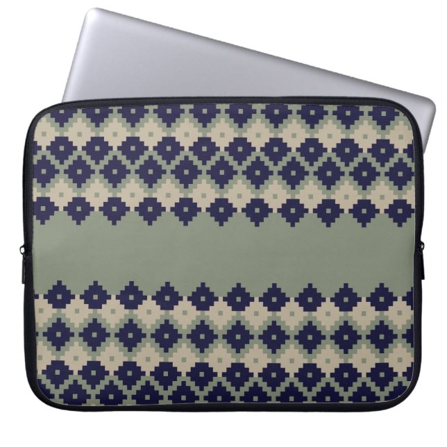 Argyle fair isle sömless mönster designabstrakt. laptop fodral (Framsidan)