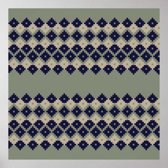 Argyle fair isle sömless mönster designabstrakt. poster (Framsidan)
