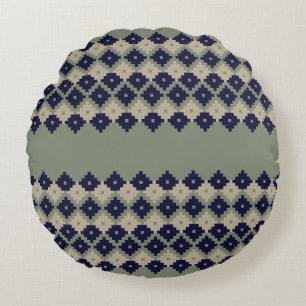 Argyle fair isle sömless mönster designabstrakt. rund kudde