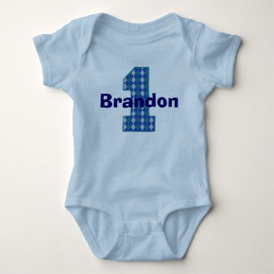 Argyle First Birthday Boy Shirt Tee Shirt