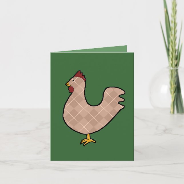 Argyle Folk Art Tupp Note Card Kort (Framsida)