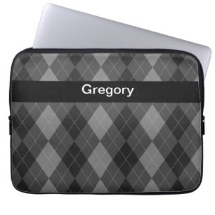 Argyle för Monogrambärbar datorfodral stil