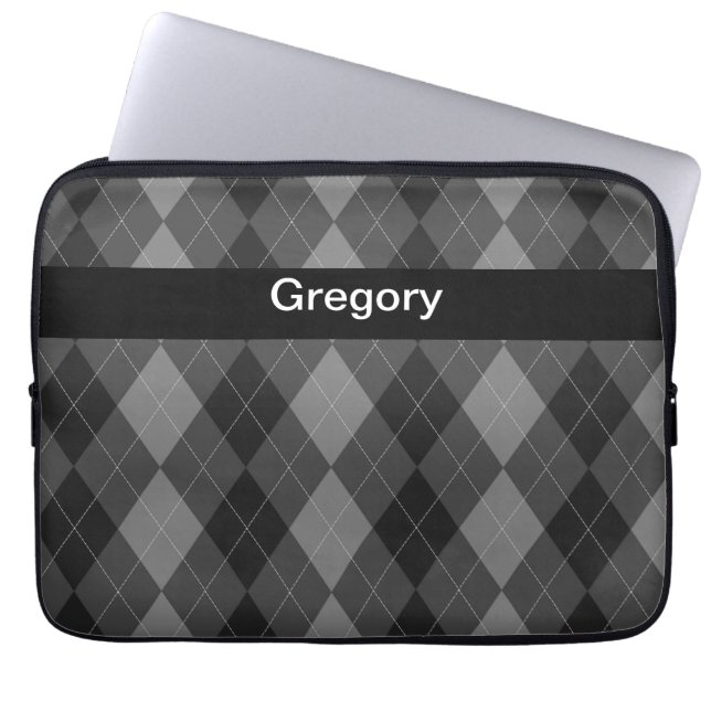 Argyle för Monogrambärbar datorfodral stil (Framsidan)