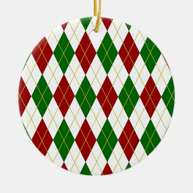 Argyle Julgransprydnad Keramik (Framsidan)