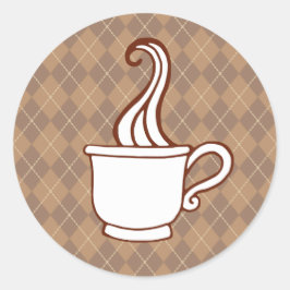 Argyle Kaffe-dekaler Runt Klistermärke