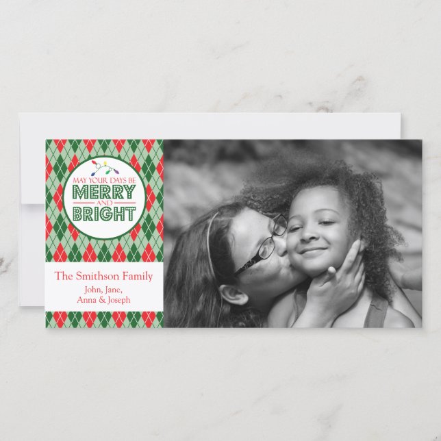 Argyle kan vara God jul Bild Julkort (Framsida)