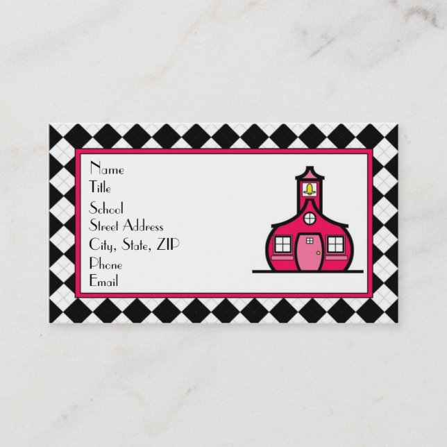 Argyle lärarevisitkort visitkort (Framsida)