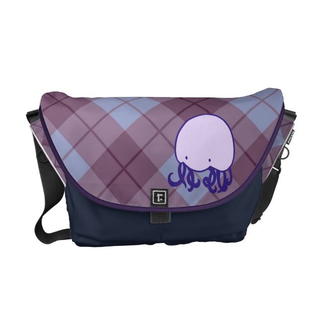 Argyle manetmessenger bag - lila messenger bag (Framsidan)