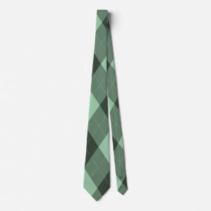 Argyle Monogram Gömt initial Grönt Slips