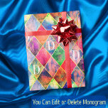 Argyle Monogram Watercolor Abstrakt Modern Elegant Presentpapper<br><div class="desc">Abstrakt för argyllene färgstarka vattenfärger Modern Elegant Monogram - Papper figursättning</div>