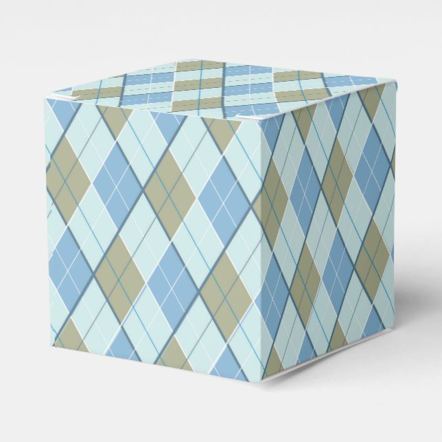 Argyle-mönster blå brun golf sport presentbox presentaskar (Framsidan Sidan)