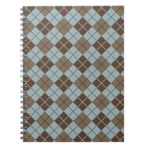 Argyle mönster i blått och Taupe Anteckningsbok