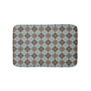 Argyle mönster i blått och Taupe Badrumsmatta