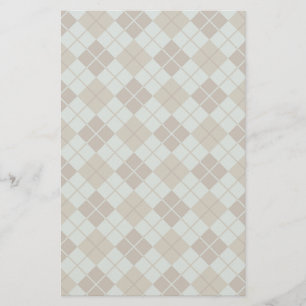 Argyle mönster i blått och Taupe Brevpapper