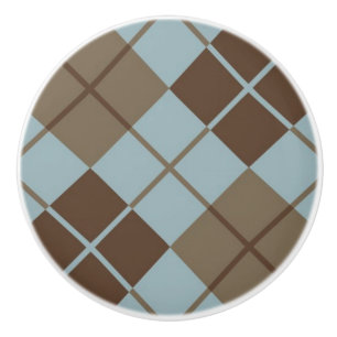 Argyle mönster i blått och Taupe Knopp