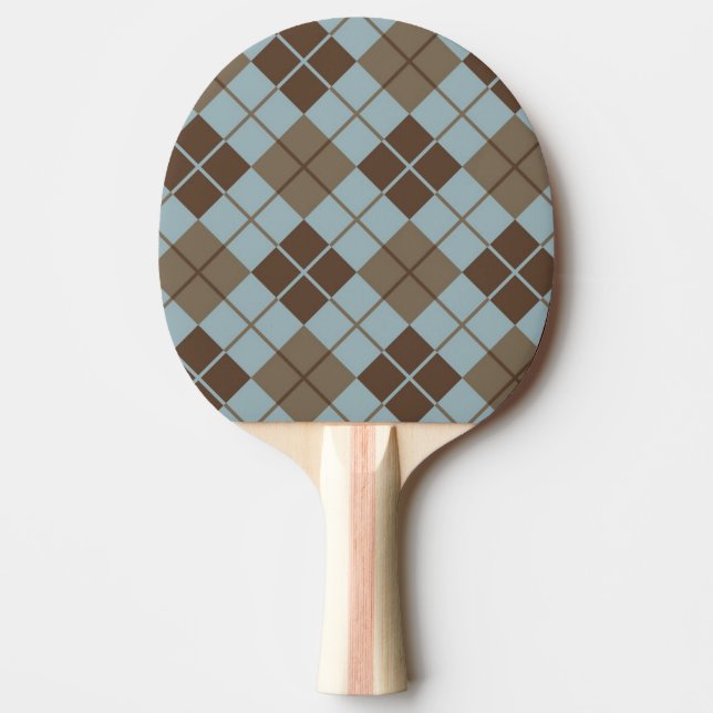 Argyle mönster i blått och Taupe Pingisracket (Framsidan)