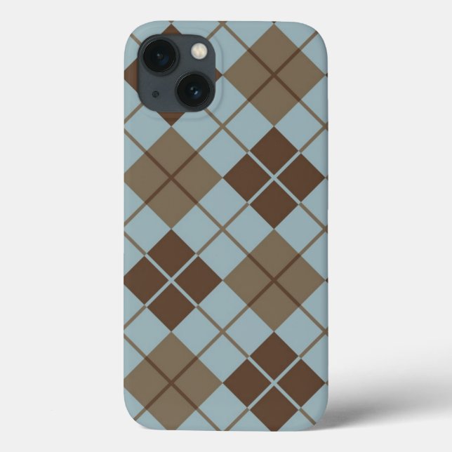 Argyle Mönster i Blue och Taupe (Baksida)