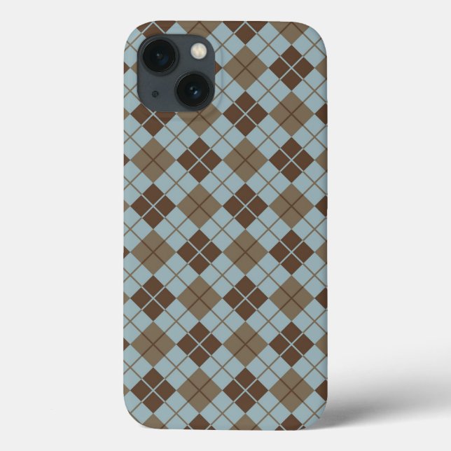 Argyle Mönster i Blue och Taupe (Baksida)