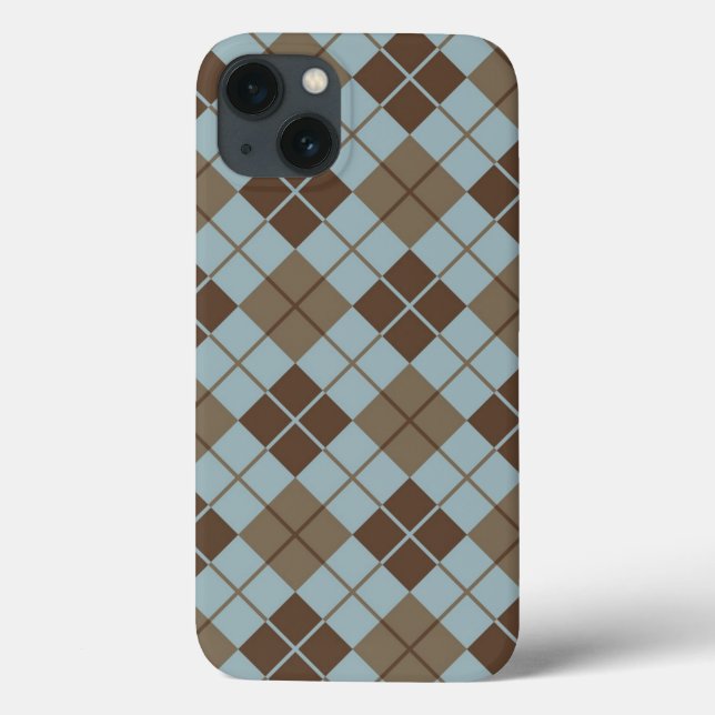 Argyle Mönster i Blue och Taupe (Baksida)
