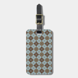 Argyle Mönster i Blue och Taupe Bagagebricka