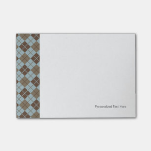Argyle Mönster i Blue och Taupe Post-it Block