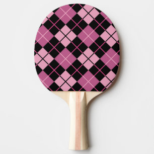 Argyle mönster i svart och rosor pingisracket