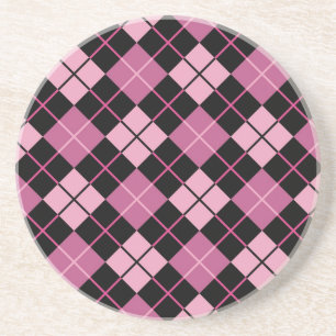 Argyle mönster i svart och rosor underlägg