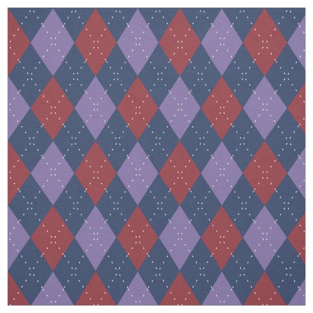 Argyle Mönster Lila och Red Tyg (Provkarta)
