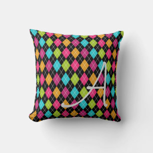 Argyle Mönster Multi Färg Diamonds Initial Pillow Kudde