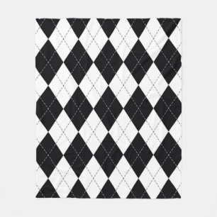 Argyle mönster sömlös i svartvitt. Geomet Fleecefilt