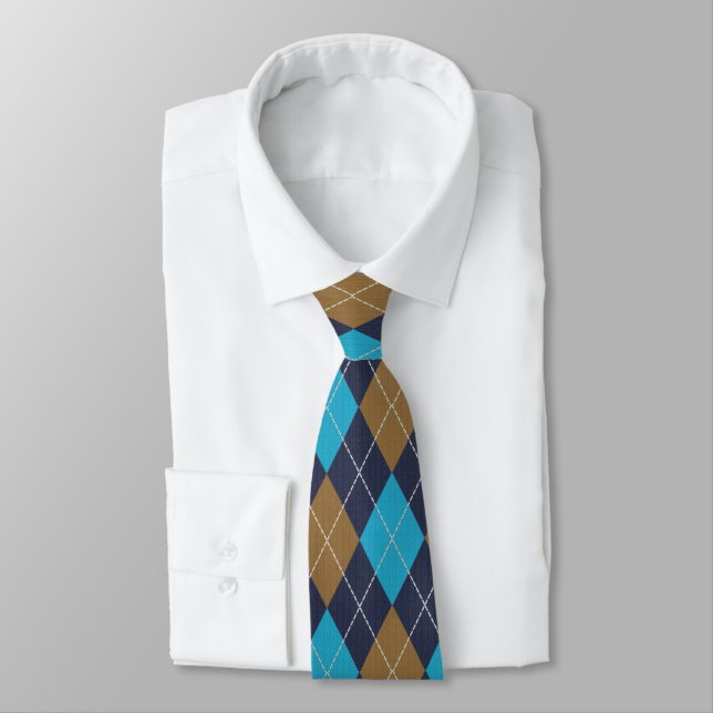Argyle Navy, Blue & Camel - Classic Golf Slips (Bunden)