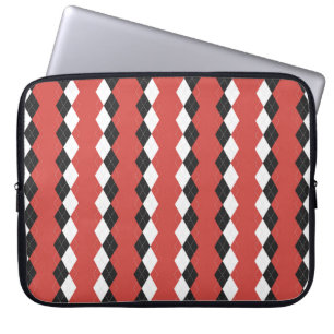 Argyle plaid. Scottish mönster i vitt, svart och Laptop Fodral