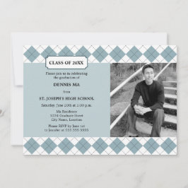 Argyle Preppy Photo Studenten annons Inbjudningar