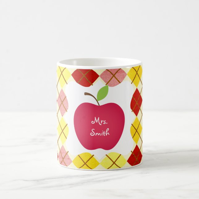 Argyle röd Apple lärare Kaffemugg (Center)
