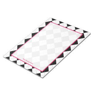 Argyle & rosapersonliganteckningsblock anteckningsblock