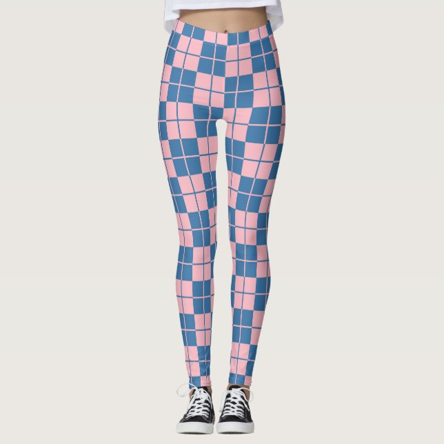 Argyle-rutigt rutmönster leggings (Framsida)