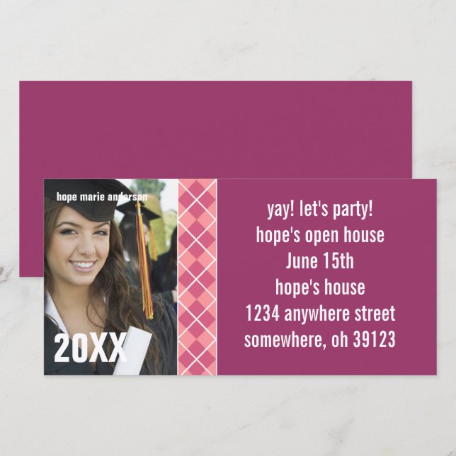 Argyle Senior Bilder 2010 Studenten inbjudan (Fram/baksida)