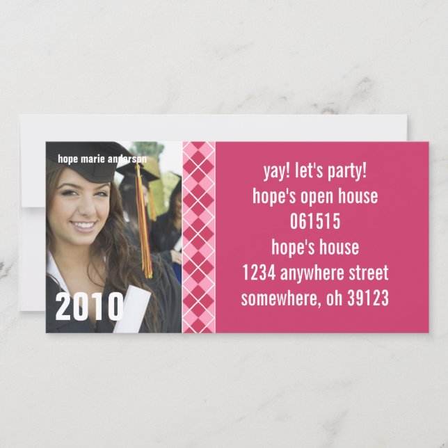 Argyle Senior Bilder 2010 Studenten inbjudan (Framsida)