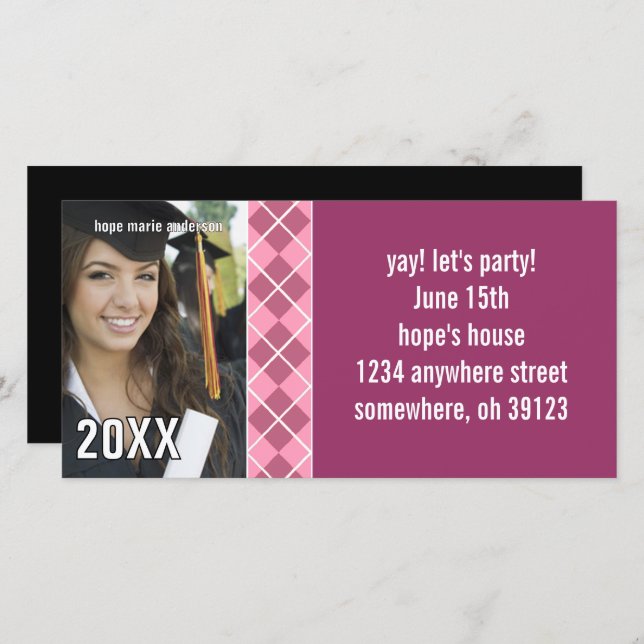 Argyle Senior Bilder 2010 Studenten inbjudan (Fram/baksida)