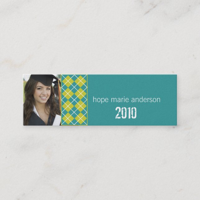 Argyle Senior Bilder Senior Profile Card Mini Visitkort (Framsida)