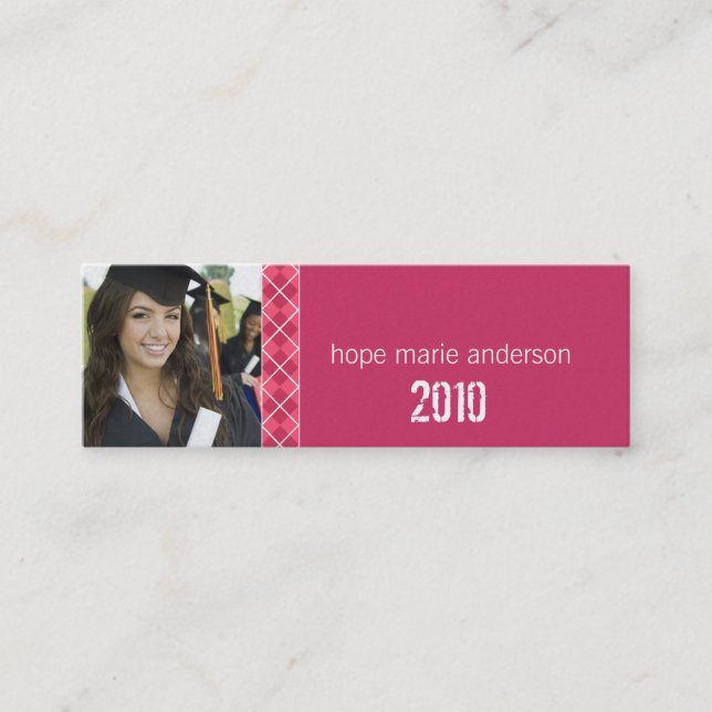 Argyle Senior Bilder Senior Profile Card Mini Visitkort (Framsida)