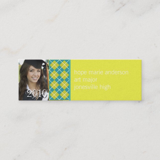 Argyle Senior Bilder Senior Profile Card Mini Visitkort (Framsida)