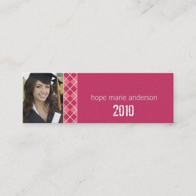 Argyle Senior Bilder Senior Profile Card Mini Visitkort (Framsida)