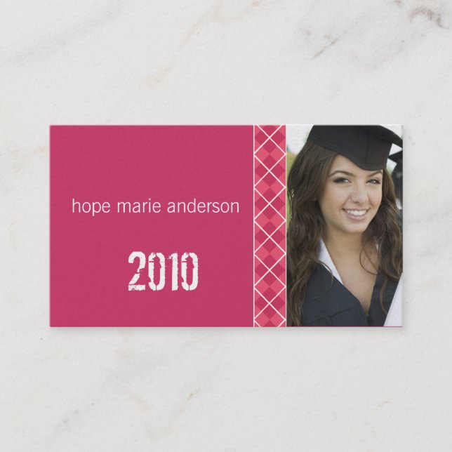 Argyle Senior Bilder Senior Profile Card Visitkort (Framsida)