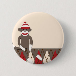 Argyle sock monkey knapp