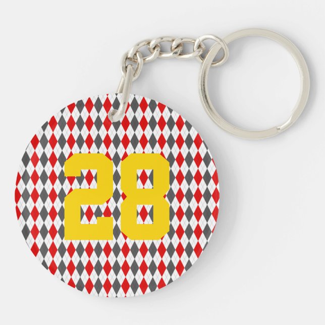 Argyle Sports Player Number Preppy Team Roligt (Baksidan)