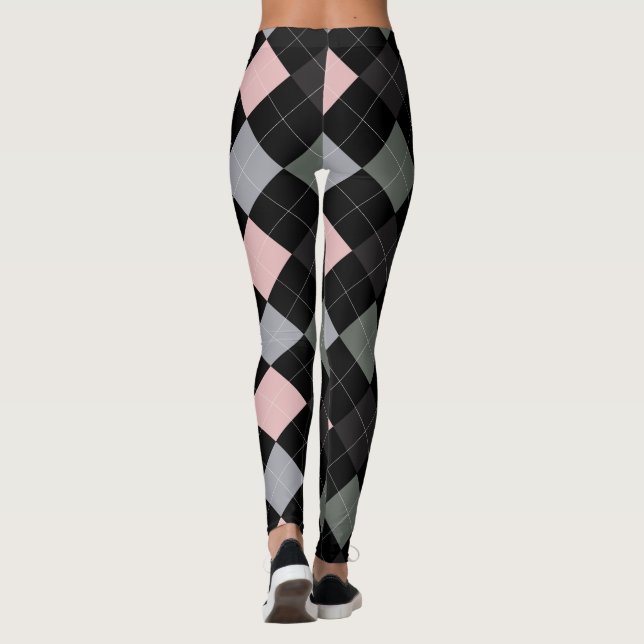 Argyle Textile Mönster Leggings 01 Small (Baksida)