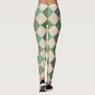 Argyle Textile Mönster Leggings 03 Small